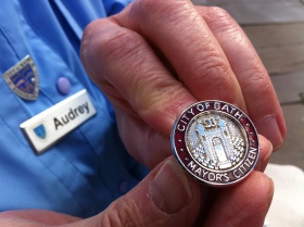 Audrey's special 'Citizen' medal.