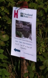 The towpath poster showing a way into the Cleveland Pools.