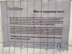 A notice on the fenced-off area tells the public what is going on. Click on images to enlarge.