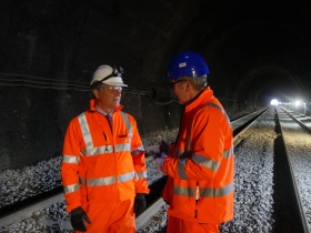 That's me on the left chatting to Consultant Civil Engineer John Buxton.